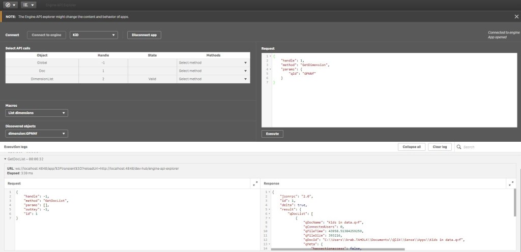 engine API explorer