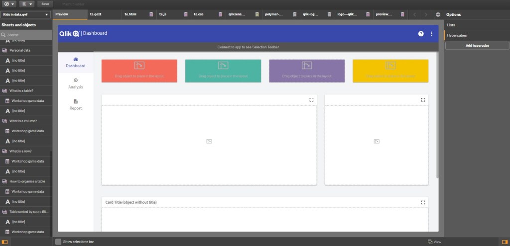 mashup editor window
