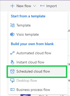 Power automate new flow menu