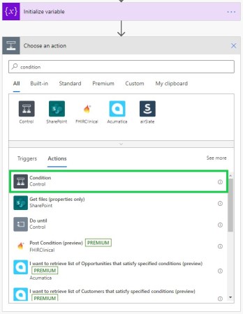Power automate condition control